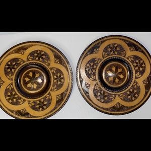 Vintage Plates /Folk Wall Art Unique Find